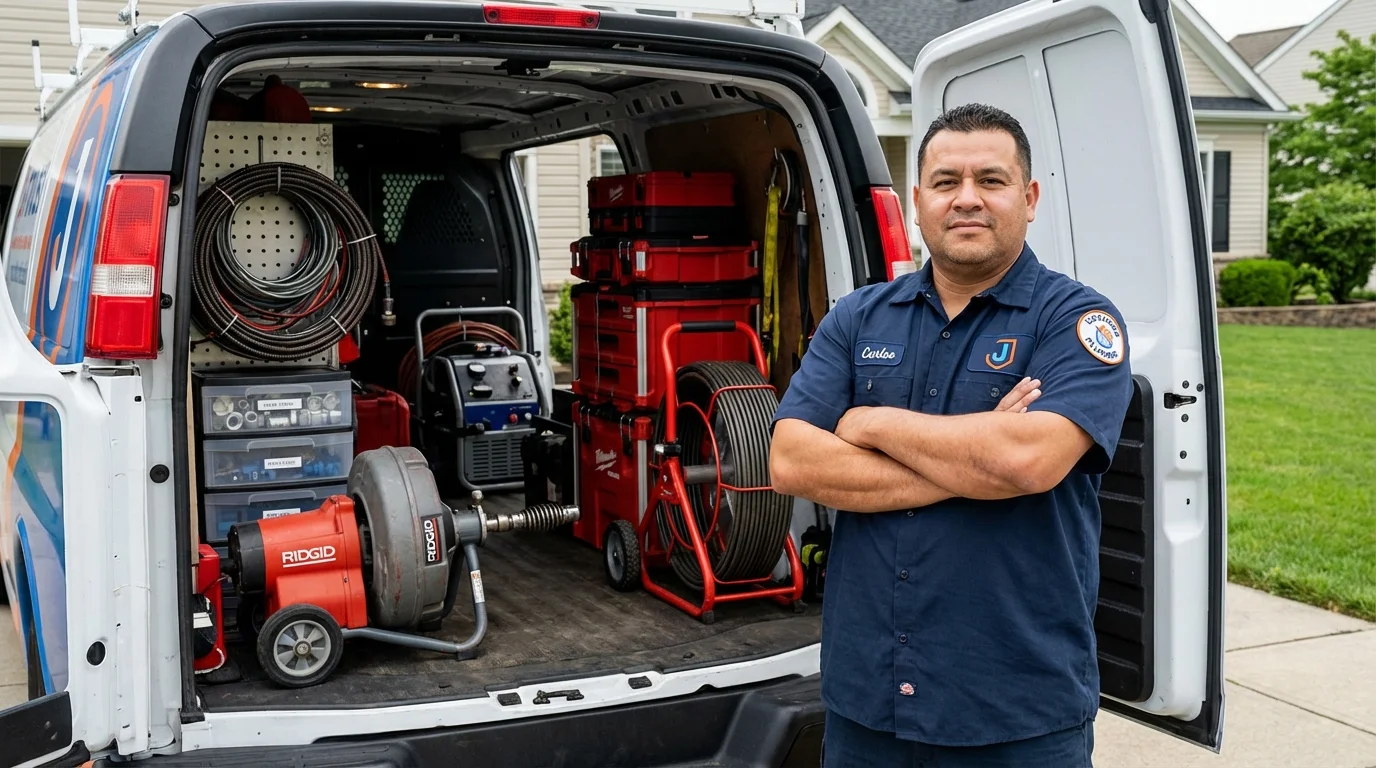 Professional drain cleaning equipment and Johns Plumbing LLC plumber in Annapolis