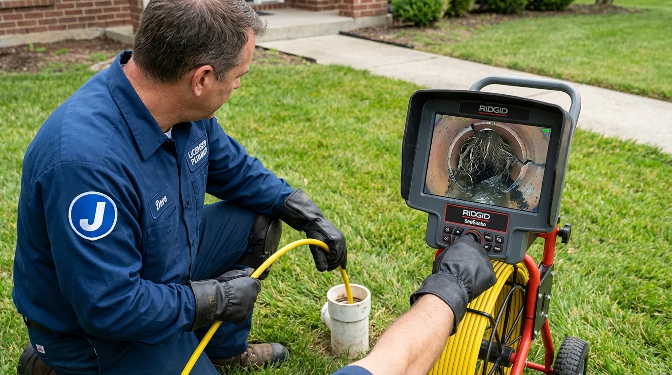 Sewer camera inspection being performed by Johns Plumbing LLC in Annapolis